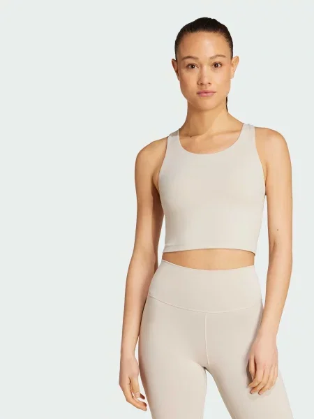 Спортивний топ adidas перероблений бежевий