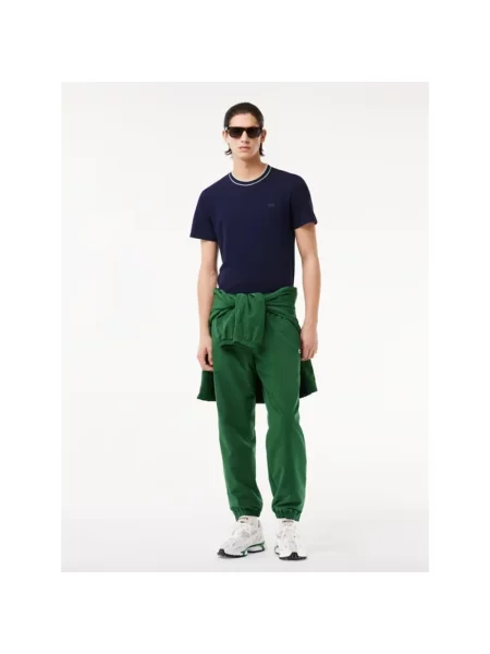 T-shirt o kroju regular fit z mieszanki bawełny Lacoste niebieska