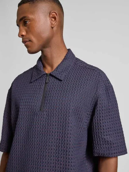 Koszulka polo kroju regular fit z fakturowanym wzorem model ‘Lenny’ Les Deux