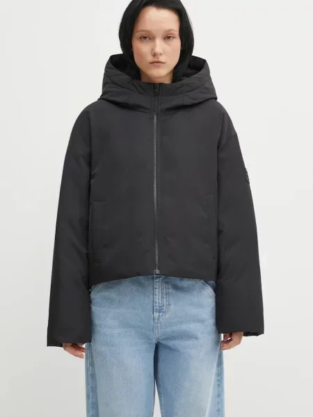 Maison Kitsuné geacă de puf Hooded Puffer de iarnă negru