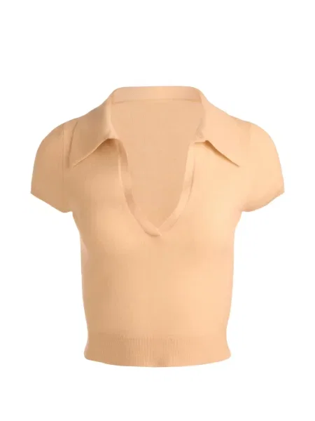 Gulerat tricou polo Alice + Olivia portocaliu