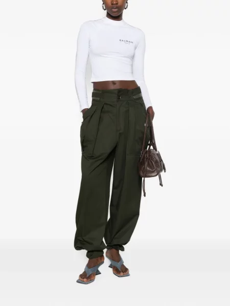 Decupat tricou Balmain cu imagine verde