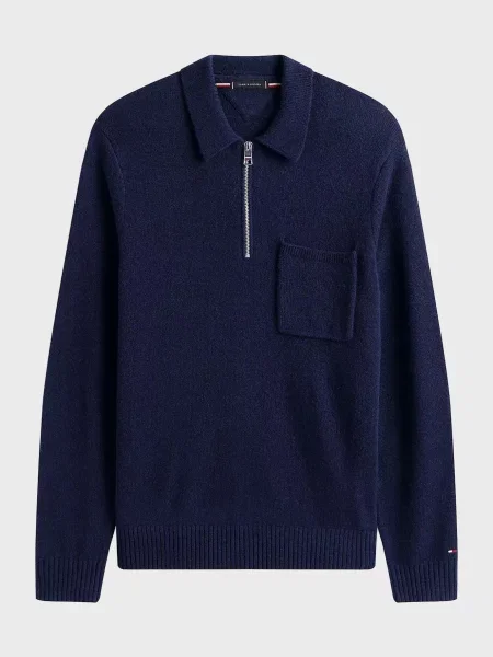 Шерстяное поло Tommy Hilfiger синее