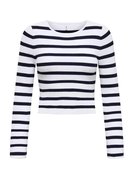 Pulover Only cu dungi lung cu mâneci lungi negru