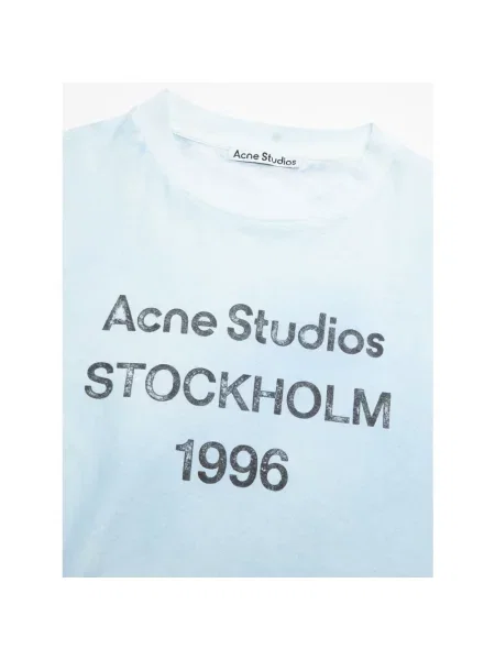 Koszulka Acne Studios z logo niebieska