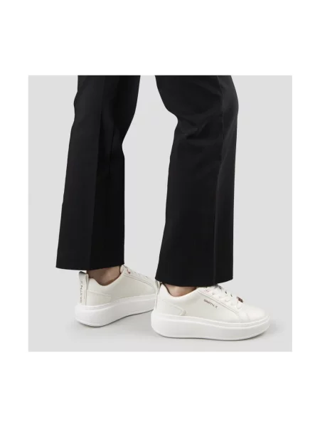 Sneakersy Max Mara Weekend skórzane z kamieniami białe