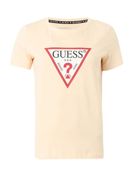 GUESS Tricou galben deschis / roșu oxid / negru / alb murdar portocaliu