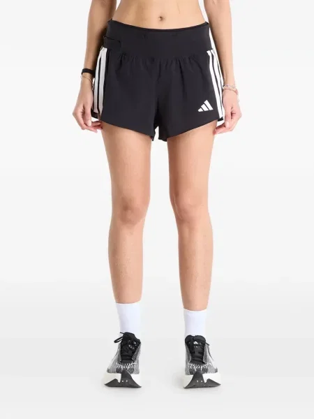 Lung tricou Adidas cu glugă cu dungi negru