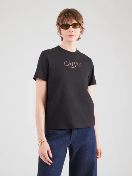 Calvin Klein Jeans Tričko CLASSIC zlatá čierna