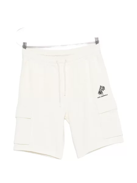 Šortky cargo Karl Lagerfeld s potiskem bílé