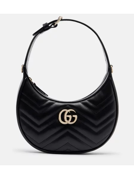 Usnjena usnjena torbica Gucci GG Marmont črna