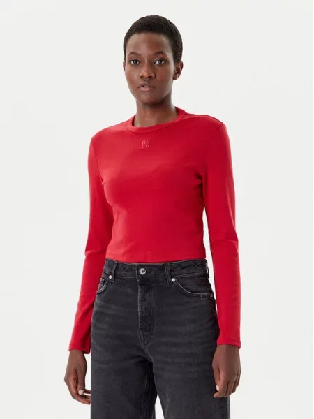 HUGO Bluza Slim Fit rdeča