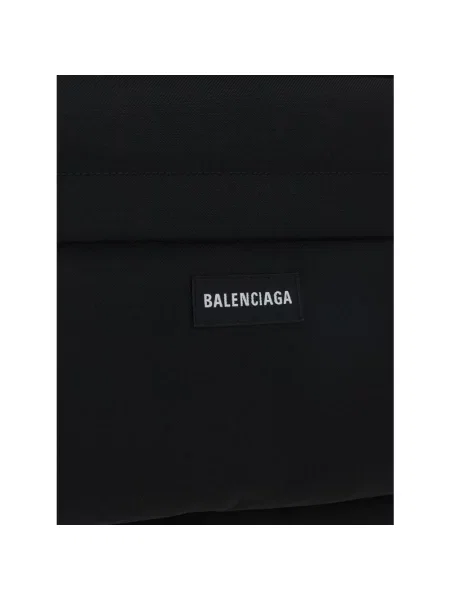 Lniana torba Balenciaga Explorer czarna
