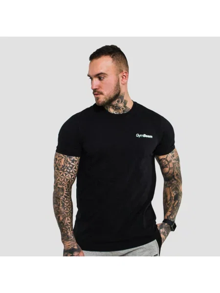 Koszulka fitness z krótkim rękawem Basic czarna