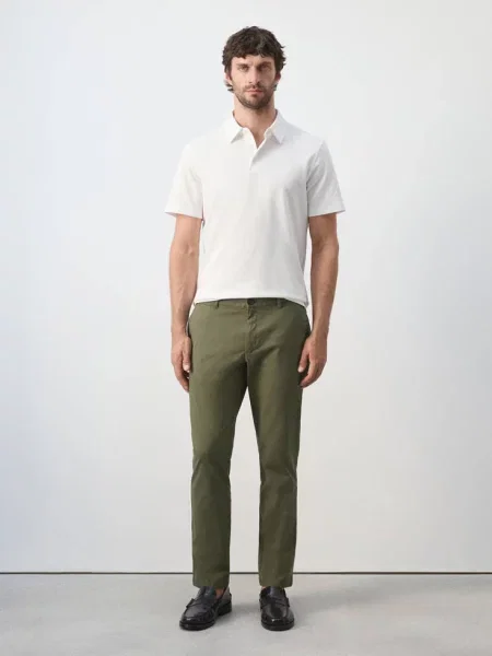 Spodnie chinosy Prato cropped tappered khaki Mężczyzna 44 MANGO MAN