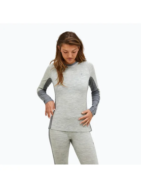 Дамска термоактивна блуза с дълъг ръкав Peak Performance Magic Crew Wool-Blend Baselayer med grey melange сиво