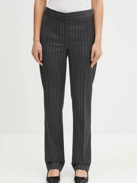 JW Anderson pantaloni de lână Straight Leg Tailored drept high waist gri