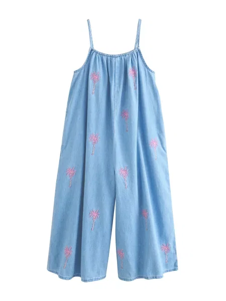 Next Salopetă denim / roz albastru