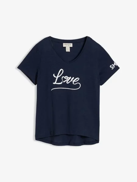 T-shirt z nadrukiem niebieska