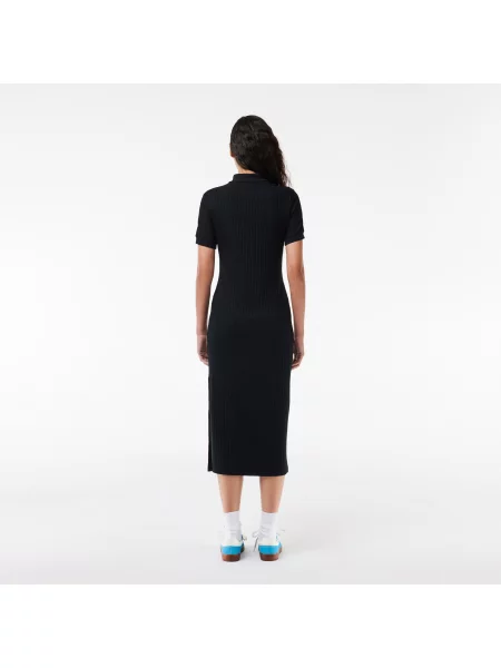 Lacoste Sukienka Midi W Stylu Polo czarna