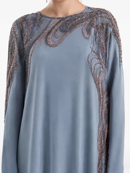 Rochie maxi Gemy Maalouf asimetrică albastru