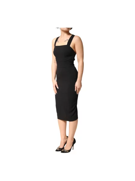 Sukienka midi Dolce And Gabbana bez rękawów czarna