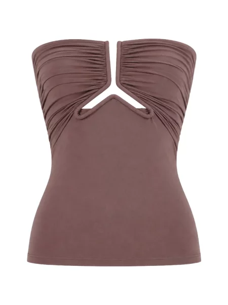 Top Rick Owens cu volane maro