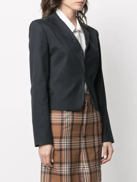 Zkrácená jednořadá bunda Fendi Pre-owned modrá