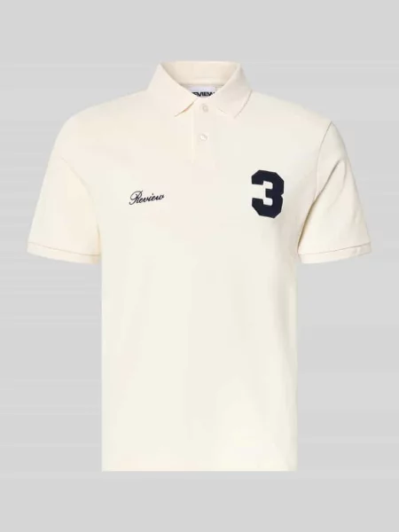 Koszulka polo o kroju regular fit z wyhaftowanym logo Review biała