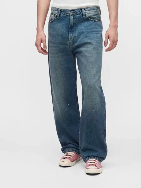 Carhartt WIP Džínsy Landon modrá denim biela