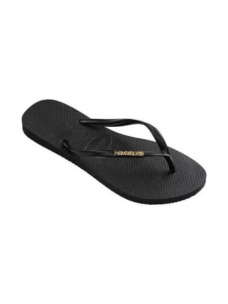 Havaianas Klapki Slim Logo Metallic schwarz czarne