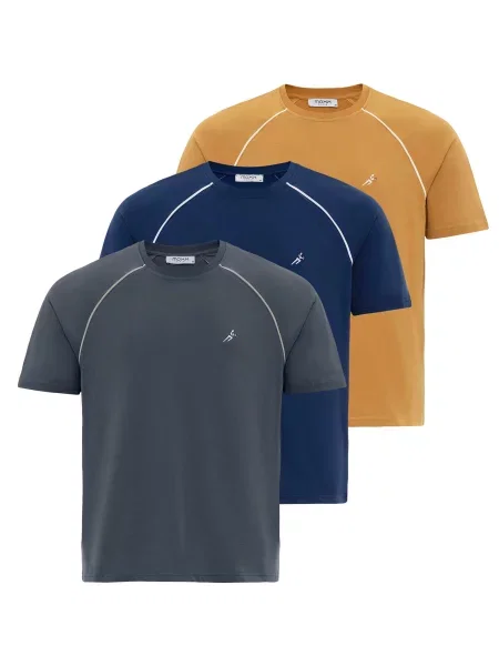 Moxx Paris Tricou albastru / galben / gri alb