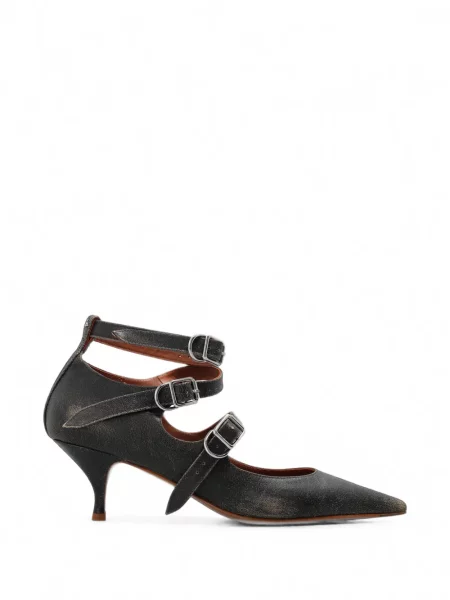 Pantofi cu toc Vivienne Westwood cu cataramă cu bretele negru