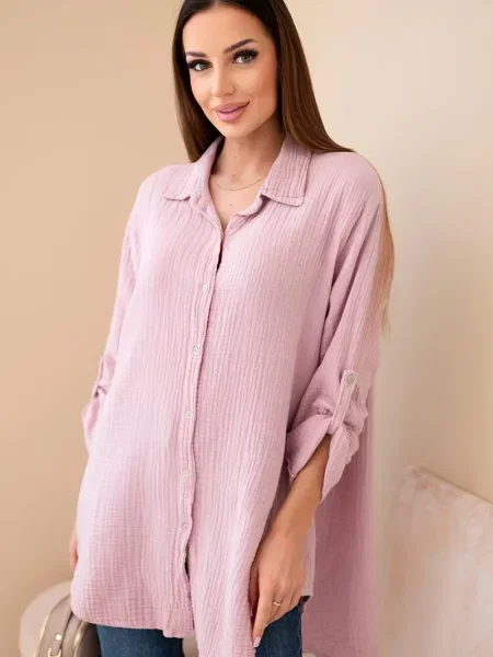 Cămașă Kesi Włoski din muselină roz