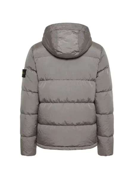 Geacă Stone Island cu glugă cu strasuri gri