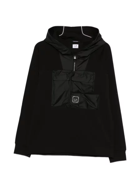 Половин цип суичър с качулка C.p. Company черно