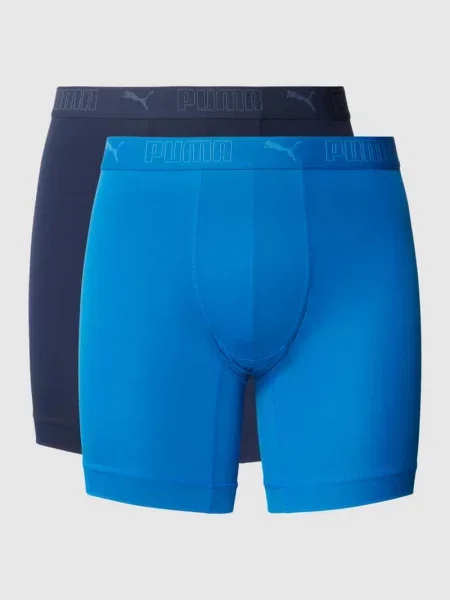 Bokserki z elastycznym pasem z logo w model Sport' Puma niebieskie
