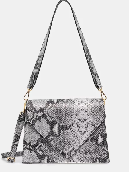 Кожена чанта Answear Lab сиво