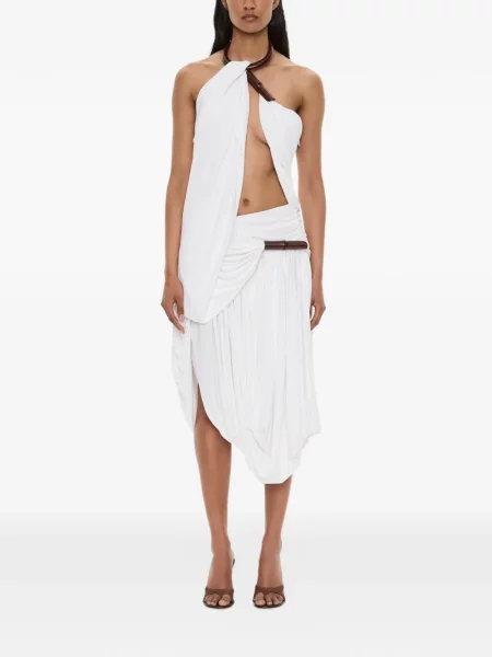 Rochie midi Christopher Esber drapată alb