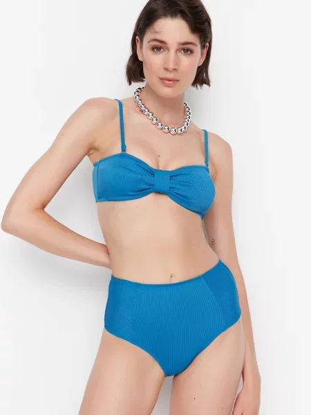 Bikini Trendyol z kokardką wiązane niebieskie
