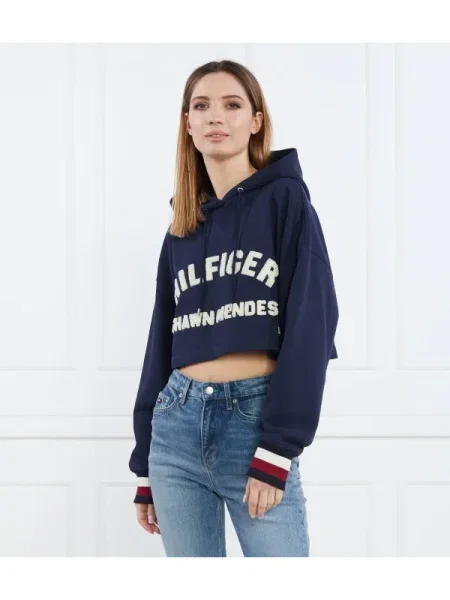 Tommy Hilfiger Hanorac THXSM FLEECE CROP GRAPHIC | Cropped Fit