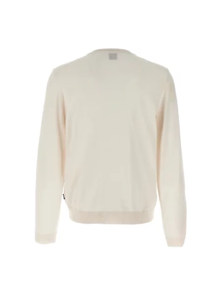 Sweter Hugo Boss wełniany z logo biały