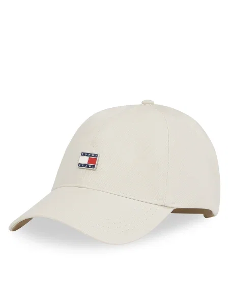 Шапка с козирка Tommy Jeans синьо с апликация бежово