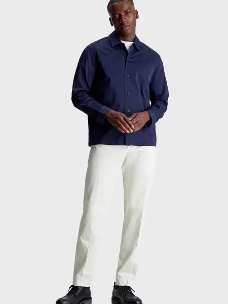 Атласная рубашка Calvin Klein синяя