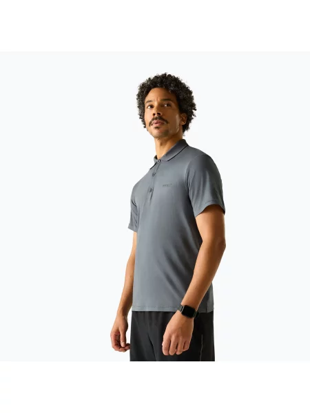Мъжка тениска за трекинг REGATTA Polo Maverikstretch dark storm сиво