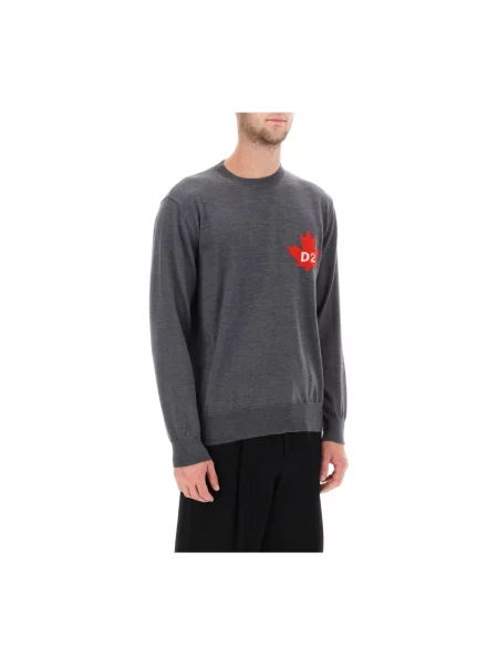 Dzianinowa bluza Dsquared2 szara