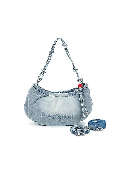 Crossbody torbica Desigual z avtogramom modra