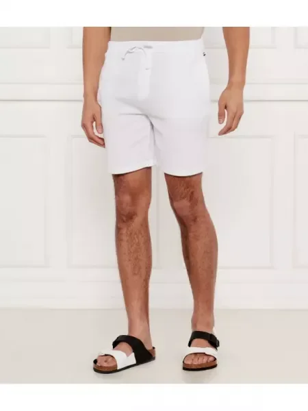 BOSS BLACK Pantaloni scurți Waffle alb