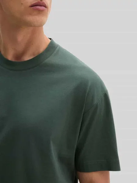 T-shirt o kroju loose fit z czystej bawełny Marc O'polo oliwkowa