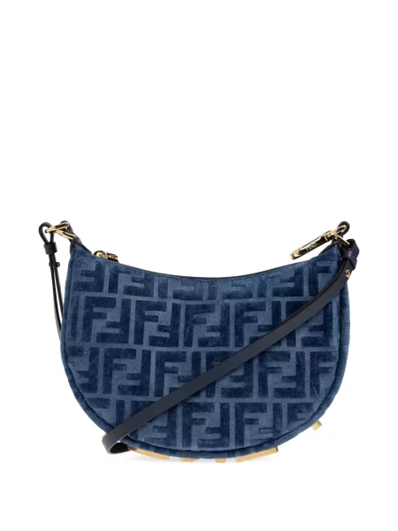 Mini geantă Fendi Fendigraphy mini cu autograf albastru